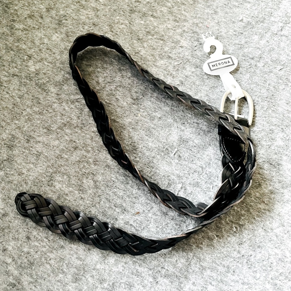 3/ $15 🌸 NWT! Merona black braided belt, size S-M (38 inches)